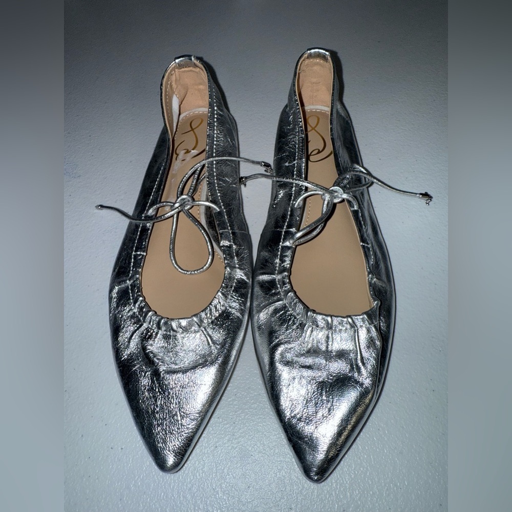 Sam Edelman Women's Bri ballet flats in a soft silver metallic color Size 6 1/2